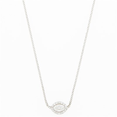 Lot 1196 - White Gold and Diamond Necklace