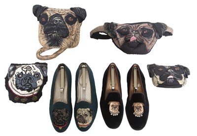 Lot 1010 - Group of Pug Decorated Fashion Articles...