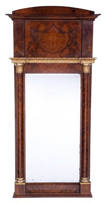 Lot 1154 - Neoclassical Parcel-Gilt Mahogany Pier Mirror...