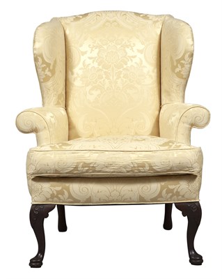 Lot 1161 - Pair of Queen Anne Style Upholstered Mahogany...