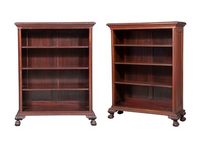 Lot 1174 - Pair of Colonial Revival Mahogany Bookcases...
