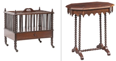 Lot 1190 - Victorian Bobbin-Turned Mahogany Canterbury...
