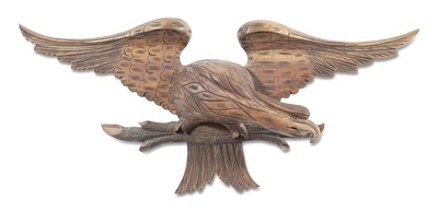Lot 1165 - American Carved Walnut Eagle Plaque...