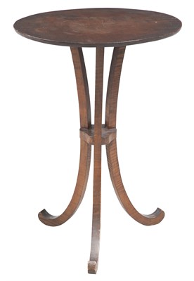Lot 1147A - Oval Tiger Maple Tripod Stand 19th Century...