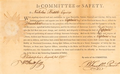 Lot 1122 - BENJAMIN FRANKLIN Signed document appointing...