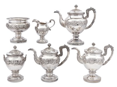 Lot 1139 - Assembled American Federal Silver Tea and...