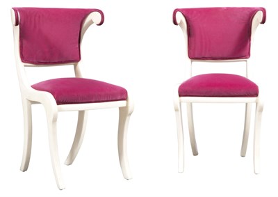 Lot 335 - Set of Twelve Klismos Style Upholstered...