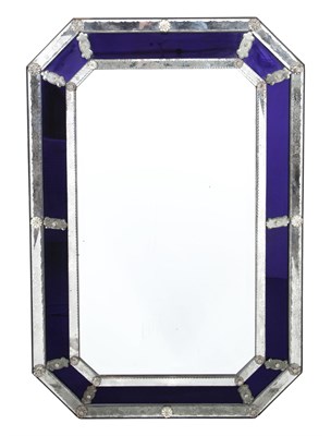 Lot 348 - Venetian Style Mirror with Cobalt Border...