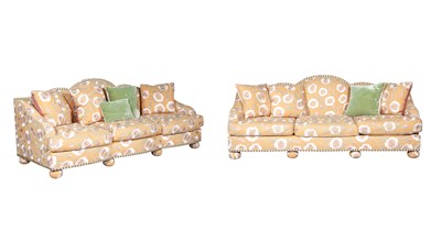 Lot 306 - Pair of Embroidered Floral Upholstered Sofas...