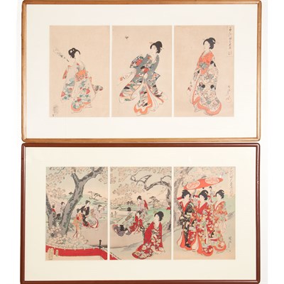 Lot 1081 - Group of Four Framed Japanese Woodblock Prints...