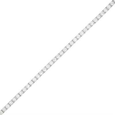 Lot 87 - Platinum and Diamond Straightline Bracelet