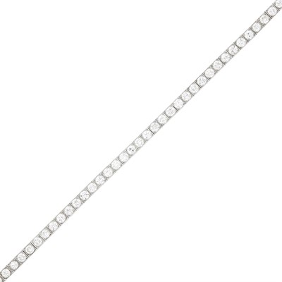 Lot 88 - Platinum and Diamond Straightline Bracelet