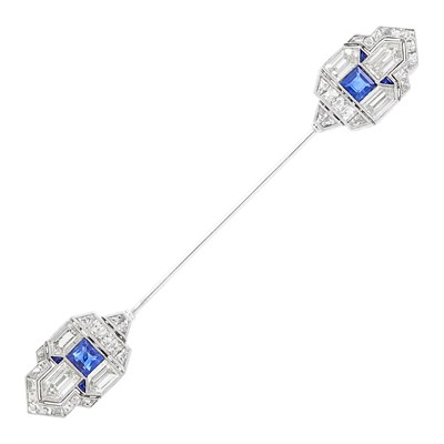 Lot 80 - Platinum, Sapphire and Diamond Jabot