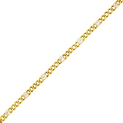 Lot 26 - Antique Gold and Diamond Link Bracelet