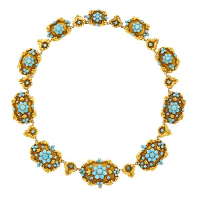 Lot 29 - Antique Gold and Turquoise Necklace