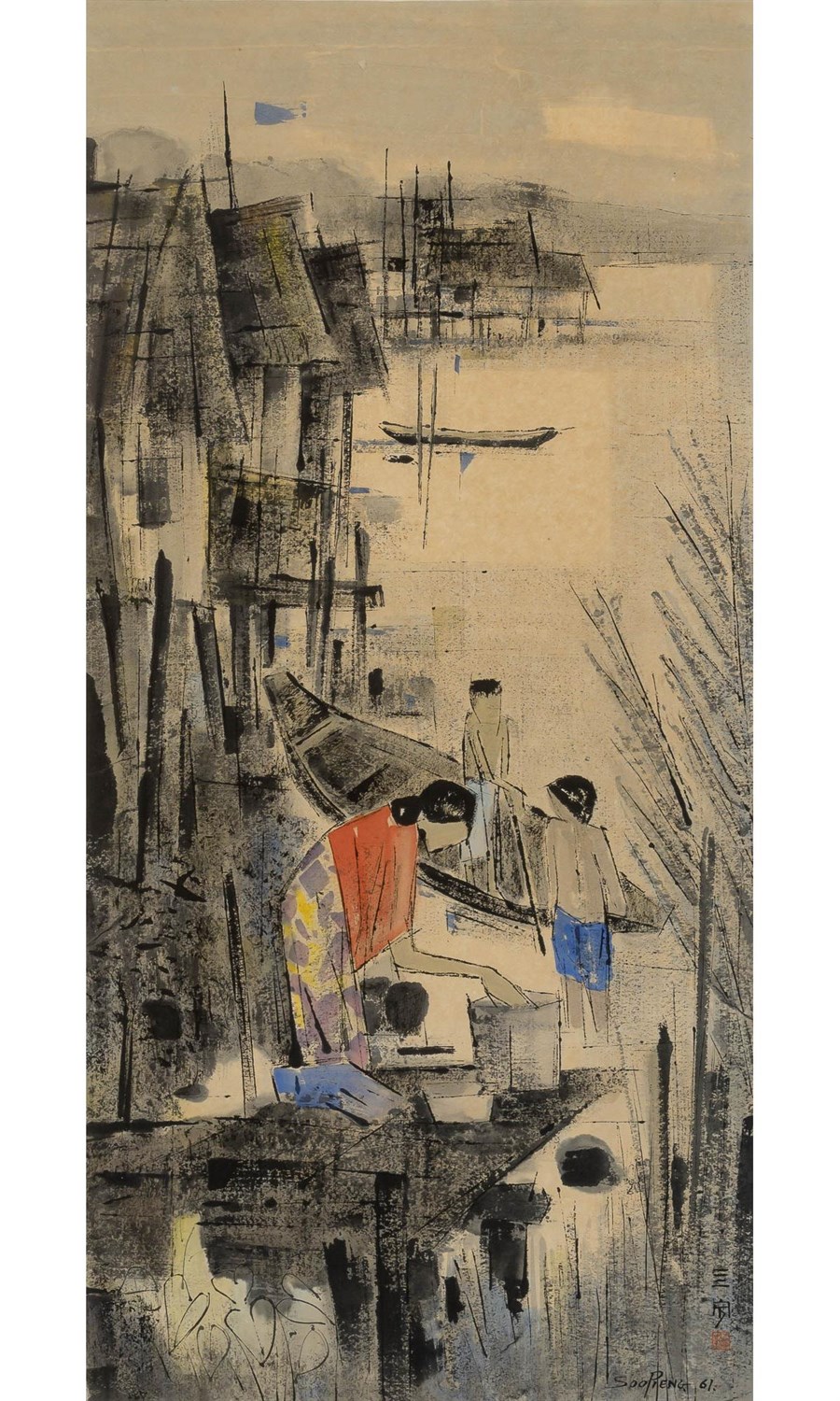 Lot 576 - Soo Pieng Cheong Chinese, 1917-1983 Harbor...