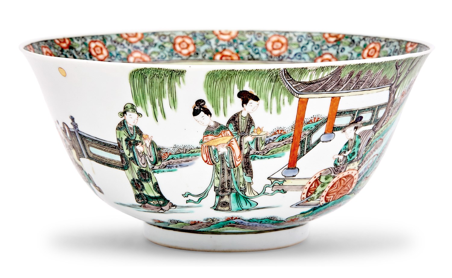 Lot 181 - A Chinese Famille Verte Porcelain Bowl Late...
