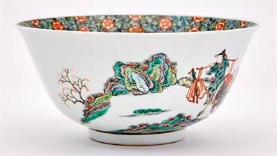 Lot 181 - A Chinese Famille Verte Porcelain Bowl Late...