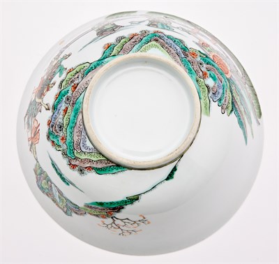 Lot 181 - A Chinese Famille Verte Porcelain Bowl Late...