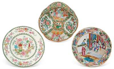 Lot 168 - Three Chinese Export Style Porcelain Plates...
