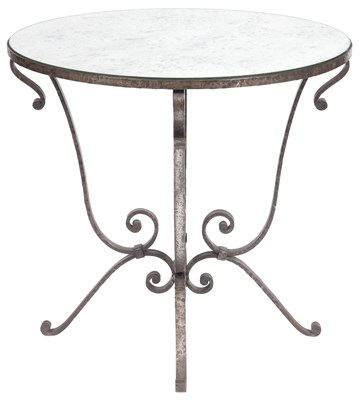 Lot 310 - French Mirror Top Wrought Iron Table Height 29...