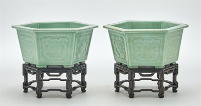 Lot 160 - A Pair of Imperial Chinese Celadon Porcelain...