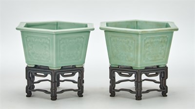 Lot 160 - A Pair of Imperial Chinese Celadon Porcelain...
