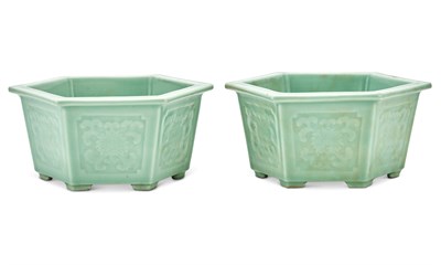 Lot 160 - A Pair of Imperial Chinese Celadon Porcelain...