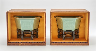 Lot 160 - A Pair of Imperial Chinese Celadon Porcelain...