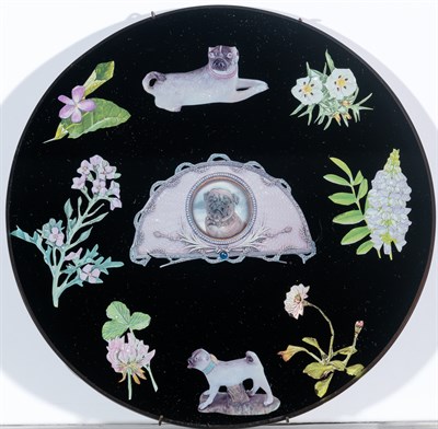 Lot 1007 - Three Porcelain Plates Decorated with Pugs...