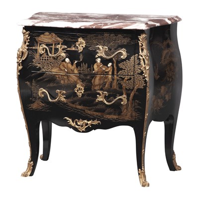 Lot 268 - Louis XV Style Chinoiserie and Black Lacquer...