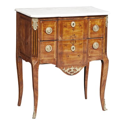 Lot 148 - Transitional Louis XV/XVI Style Marble Top...