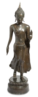 Lot 120 - A Large Pair of Thai Bronze Figures of Buddha