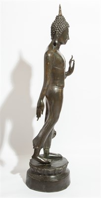 Lot 120 - A Large Pair of Thai Bronze Figures of Buddha