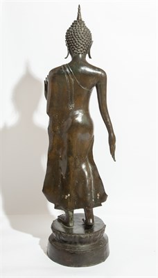 Lot 120 - A Large Pair of Thai Bronze Figures of Buddha