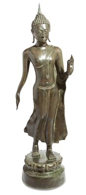 Lot 120 - A Large Pair of Thai Bronze Figures of Buddha