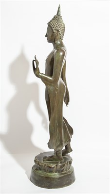 Lot 120 - A Large Pair of Thai Bronze Figures of Buddha