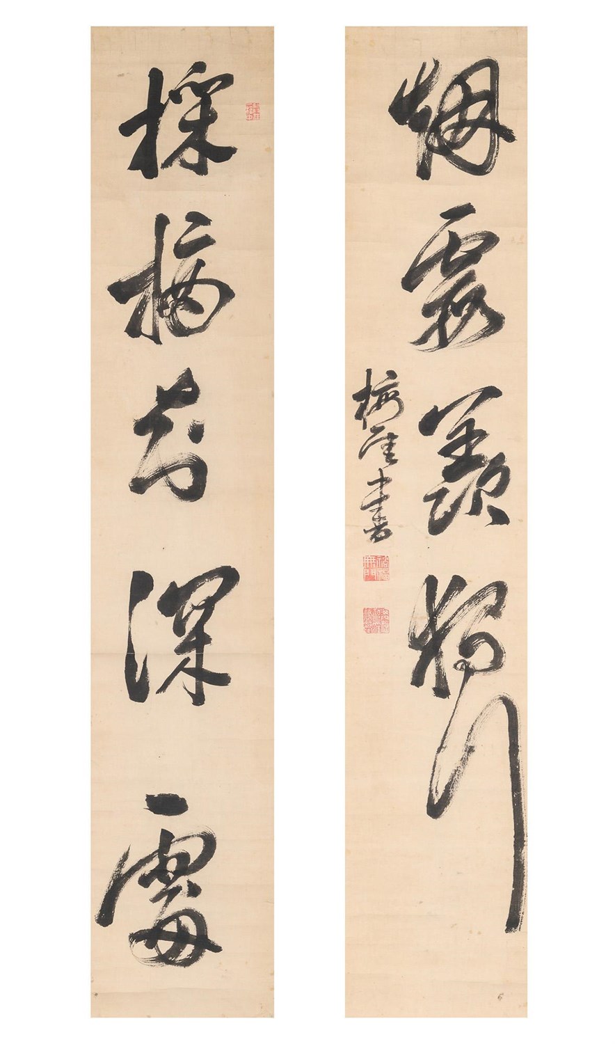Lot 110 - A Chinese Calligraphy Couplet