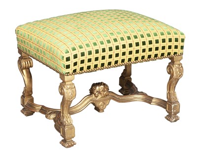 Lot 114 - Italian Baroque Style Upholstered Giltwood...