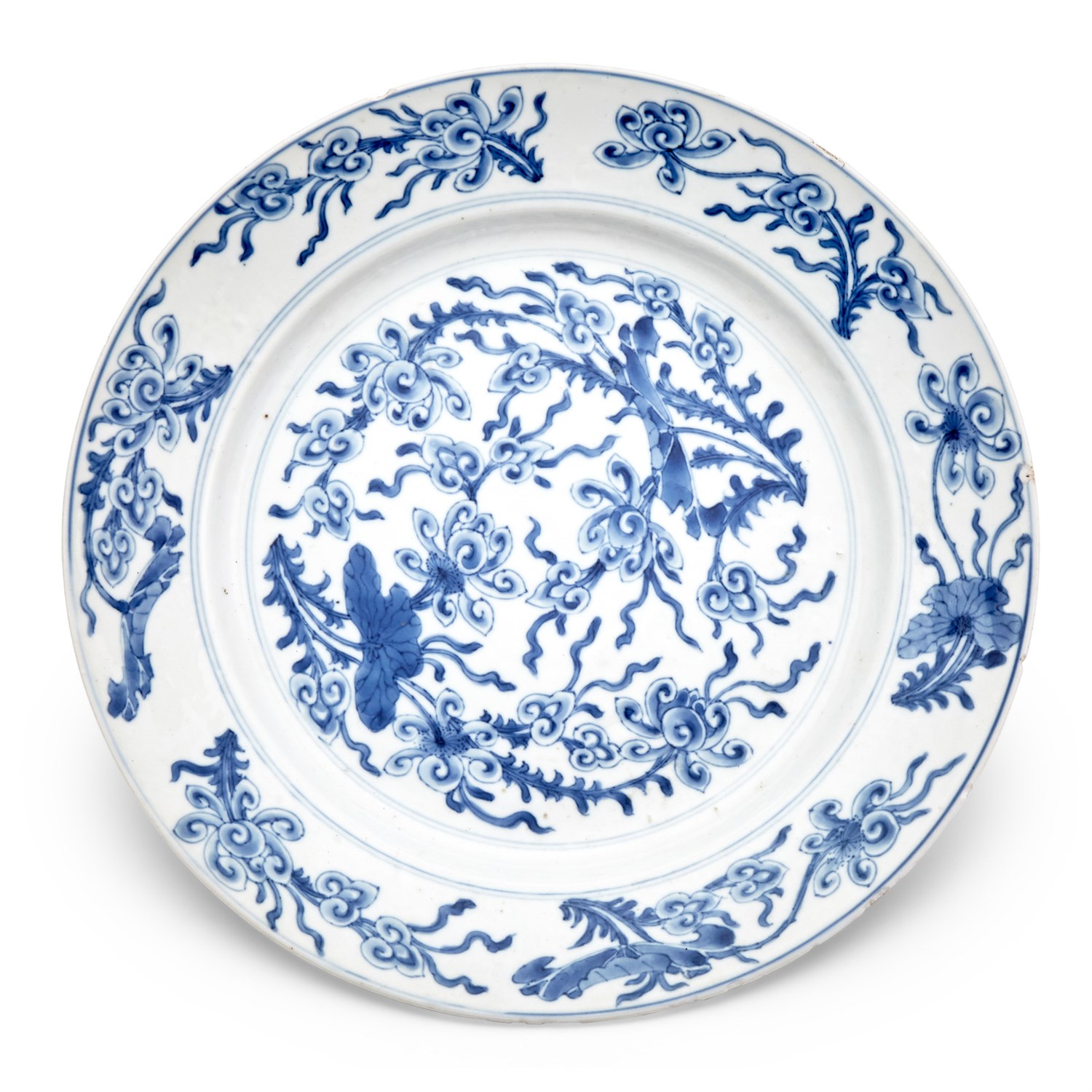 Lot 142 - A Chinese Blue and White Porcelain Plate...