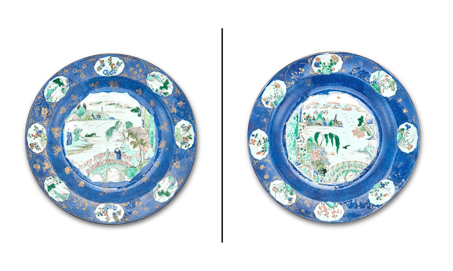 Lot 131 - A Pair of Chinese Powder Blue and Famille...