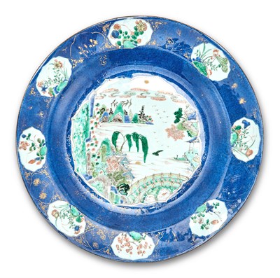 Lot 131 - A Pair of Chinese Powder Blue and Famille...