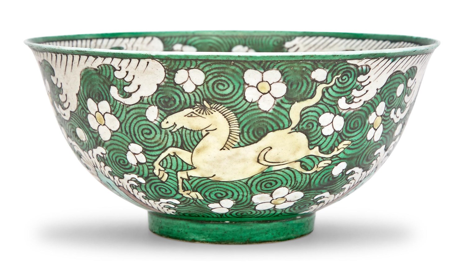 Lot 139 - A Chinese Green Ground Porcelain 'Leaping...