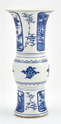 Lot 180 - A Chinese Blue and White Porcelain Gu Vase...