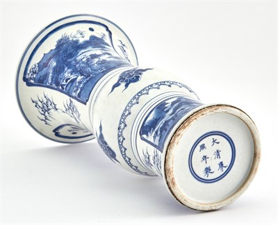 Lot 180 - A Chinese Blue and White Porcelain Gu Vase...