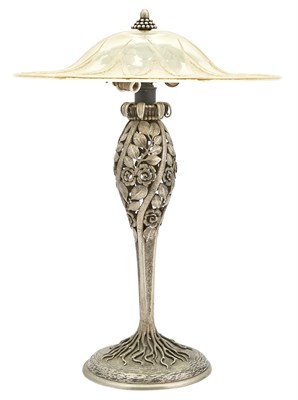 Lot 186 - Art Deco Style Iron and Acid-Etched Glass...
