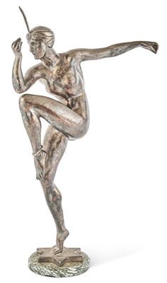 Lot 187 - Art Deco Style Silvered Bronze Figure Entitled...