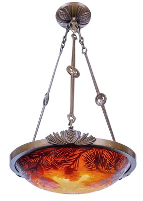 Lot 137 - Art Nouveau Style Metal and Acid-Etched Cameo...