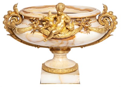 Lot 190 - Louis XVI Style Gilt-Bronze Mounted Onyx...