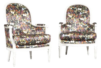 Lot 123 - Pair of Louis XVI Style Valentino Fabric...